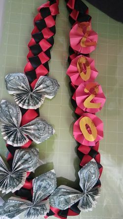 Money leis different styles and colors