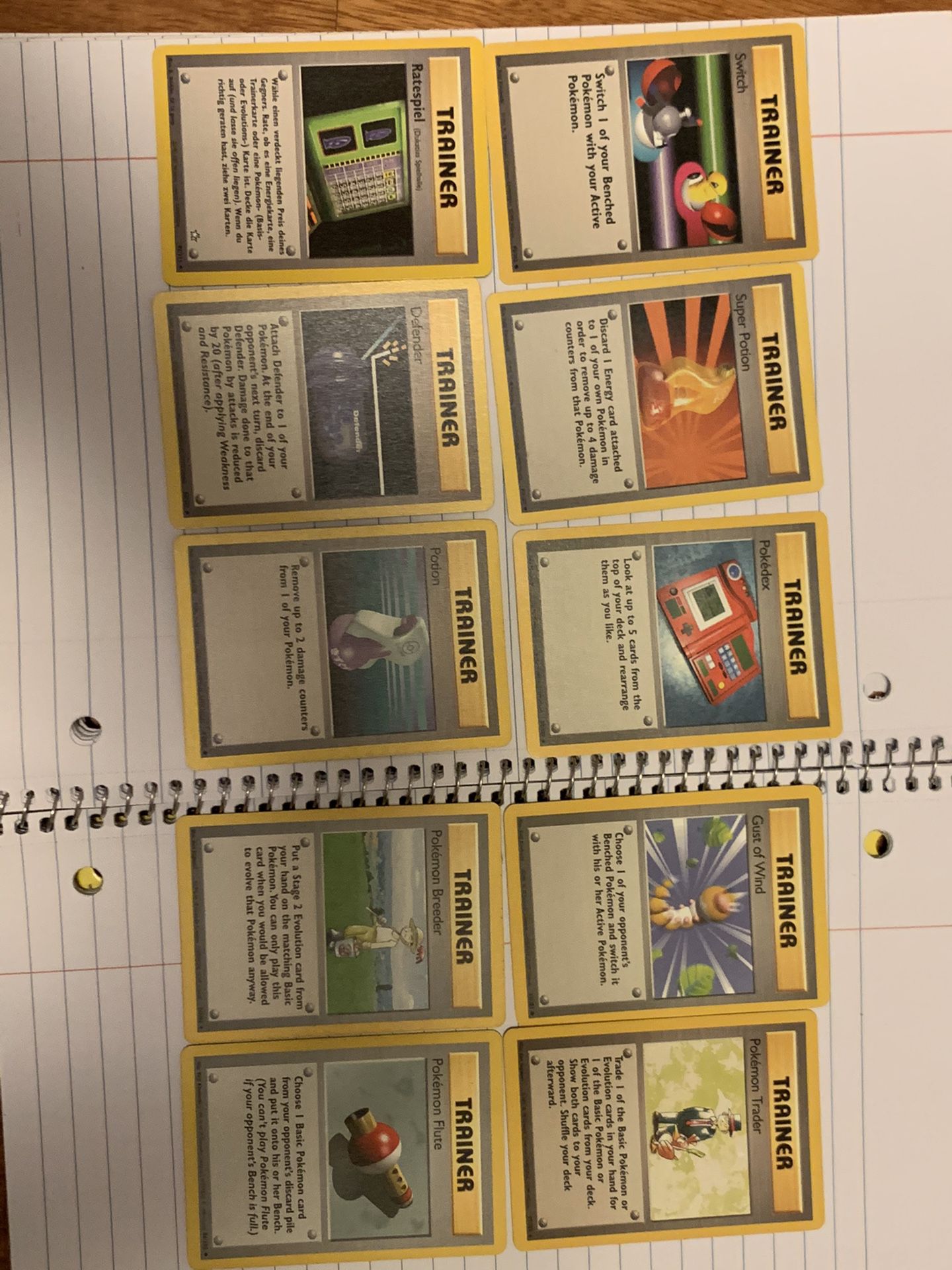10 Pokemon trainer cards