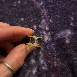 Gold Diamond Dust Pave Size OPEN. #5009