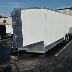 8.5x24ft Enclosed Vnose Trailer Brand New Moving Storage Traveling Cargo Car Truck Motorcycle Bike Hauler ATV