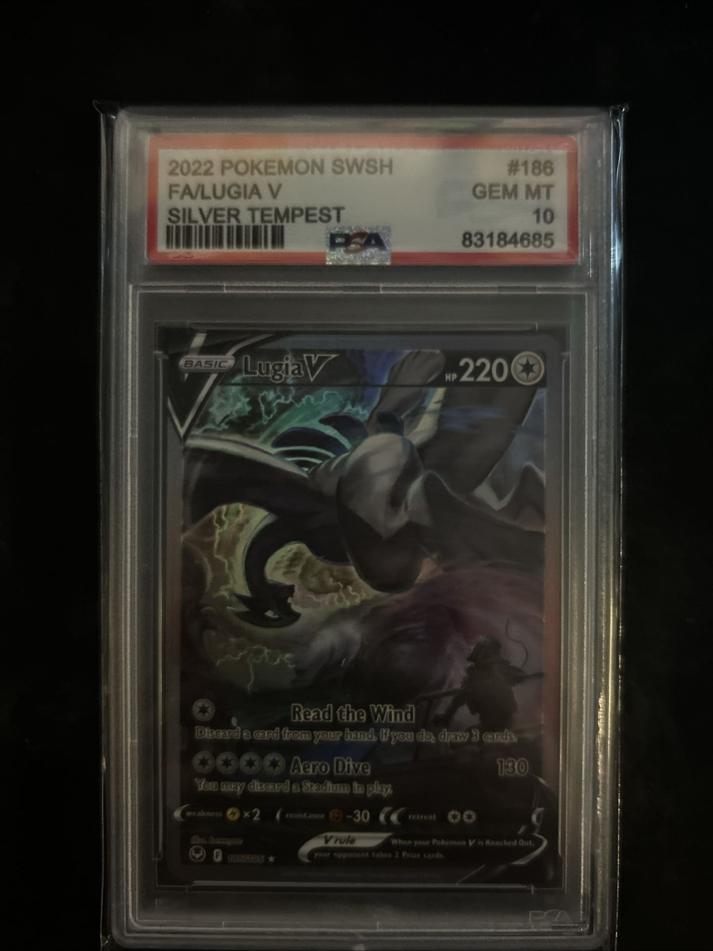2022 POKEMON SWORD & SHIELD SILVER TEMPEST #186 FA/LUGIA V SILVER TEMPEST