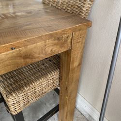 Bar Height Wooden Table Plus 4 Chairs.