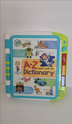 LeapFrog A to Z Learn With Me Dictionary, an interactive educational toy designed to help young children build early vocabulary and literacy skills