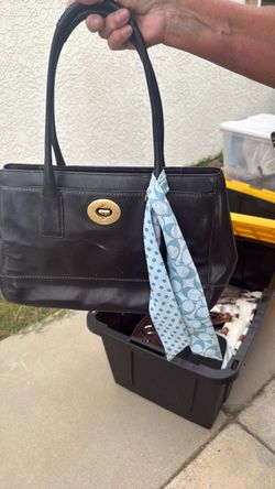 COACH GENUINE LEATHER MADELINE BAG with BAG SCARF