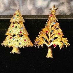 Vintage Eisenber Ice Christmas Tree Brooch