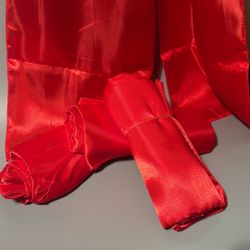 NEW 14x Red Satin Chair Sash 12”x70”