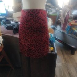 Red Leaperd Skirt