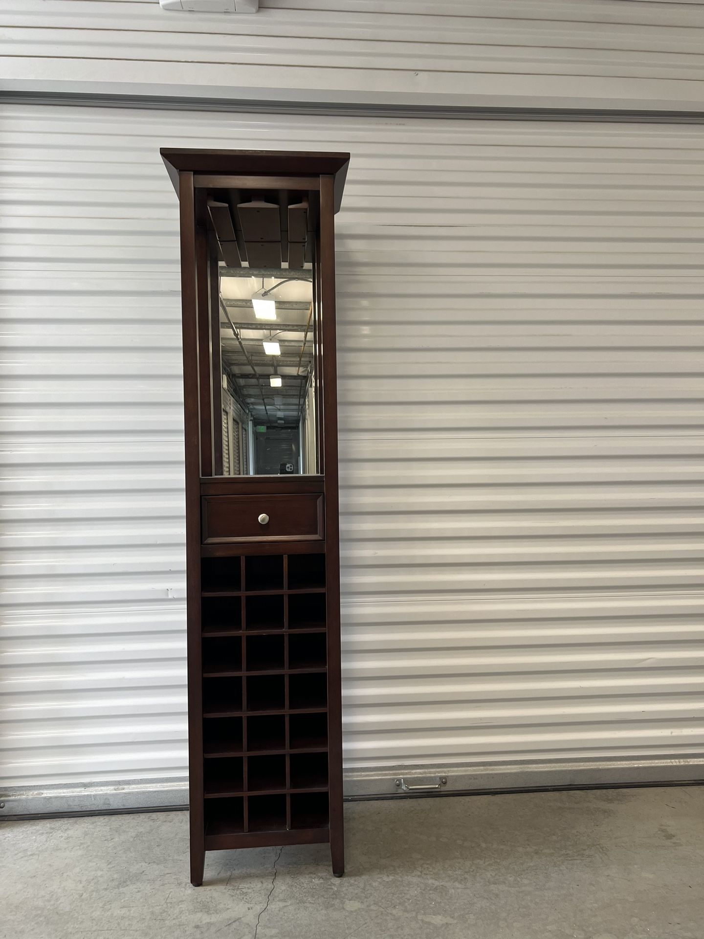 Wine Rack Curio With Mirror