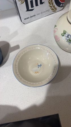Vintage Ceramic Bowl with Duck Design