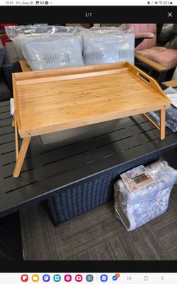 Bamboo Bed Tray Table with Folding Legs
