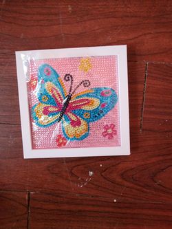 Butterfly Diamond Painting in White Frame