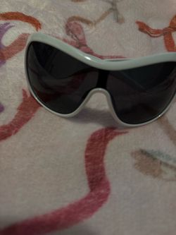 White Wrap-Around Sunglasses Dark Tinted Lenses