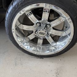 Four 14” Rims And tires For Golf Cart