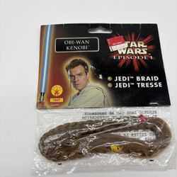 Vintage Original Star Wars Episode 1 Obi Won Kenobi  Rubies Jedi Braid Costume