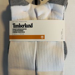 Timberland Performance Cushioned Crew Socks, 6 Pairs. Size 9-12