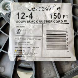 150 Ft 12/4 SOOW Black Rubber Cable