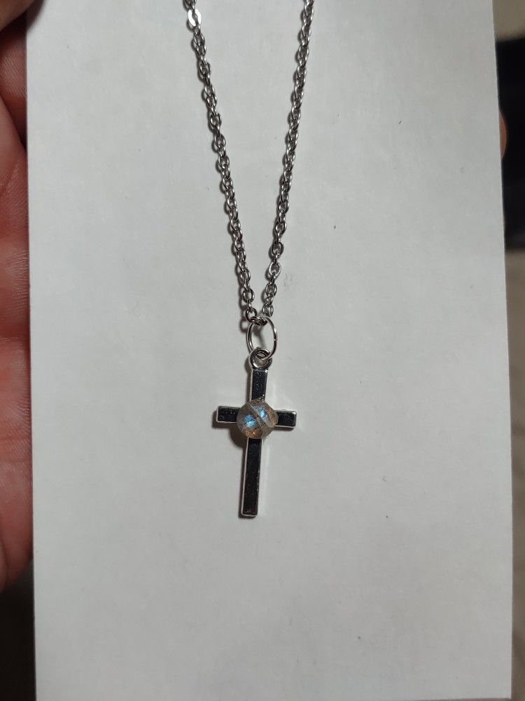 gem labradorite cross necklace 