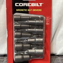 New Factory Packaged COREBILT MAGNETIC NUT DRIVERS,  Set of 9