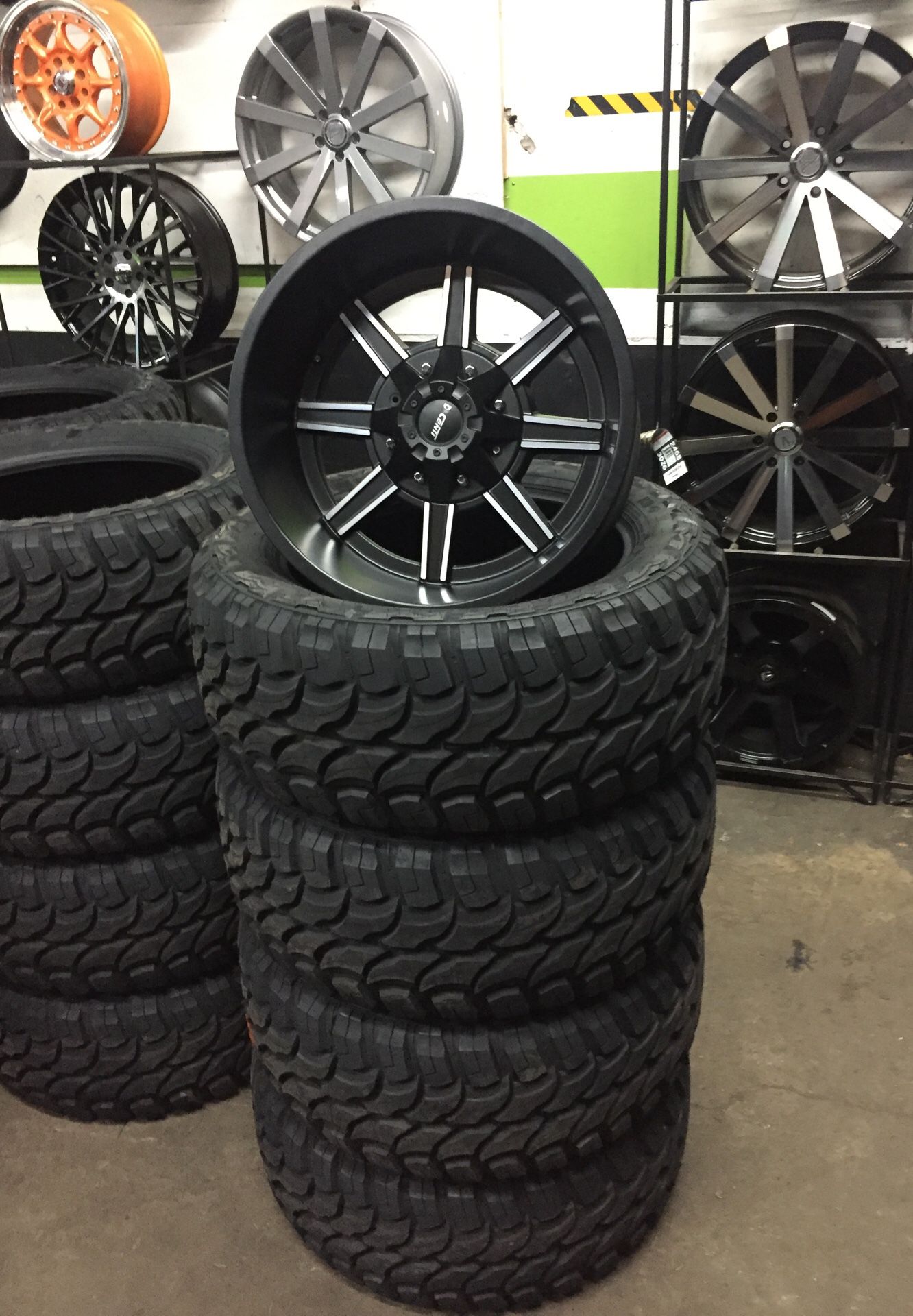 20x12 INCH WHEELS AND MT TIRES!!!! WE FINANCE $0 DOWN