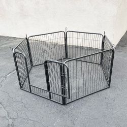 New In Box $70 Pet 6-Panel Playpen, Each Panel (24” Tall X 32” Wide) Heavy Duty Dog Exercise Fence Gate Crate Kennel