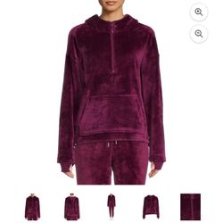 Athletic Works Women's Velour Pullover Hoodie, size XL