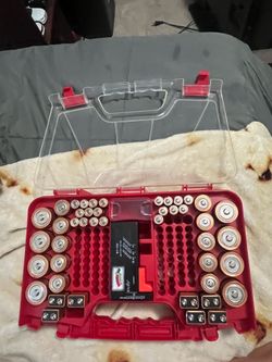 Battery Daddy Battery Organizer with Built-In Battery Tester & Batteries