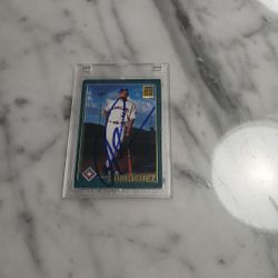 Signed Alex Rodriguez Baseball Card Cased