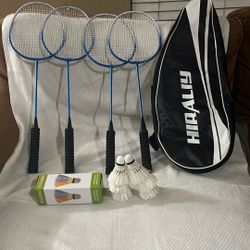 4 Payer Badminton Racket Side For Outdoor Set Includes 4 Racket .6 Buddies And 1 Carry Bag 