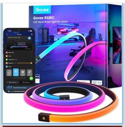 Govee RGBIC LED Neon Rope Lights, 10ft Gaming Lights for Gaming Desks
