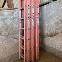 Set Of 3 — Werner 24 Ft Fiberglass Extension Ladders