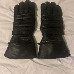 Insulated Leather Motorcycle Gauntlet Gloves 