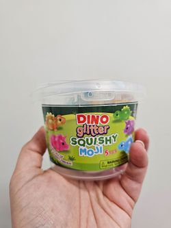 Brand New Dino glitter squishy moji 5pcs