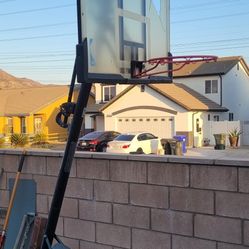 Basketball Hoop Outdoor 44-48Inch , 5.3-10FT Height Adjustable Basketball Hoop Goal System with Portable Wheels