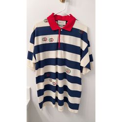 Gucci Embroidered Stripe Polo