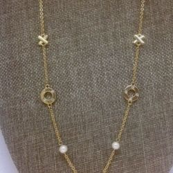 Lisner-Richelieu Designer Classy Pearl & Crystal Charms Necklace 30”