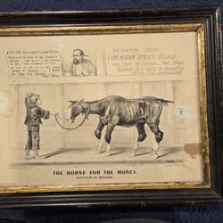 Currier and Ives The Horse For The Money Original Lithograph Print 