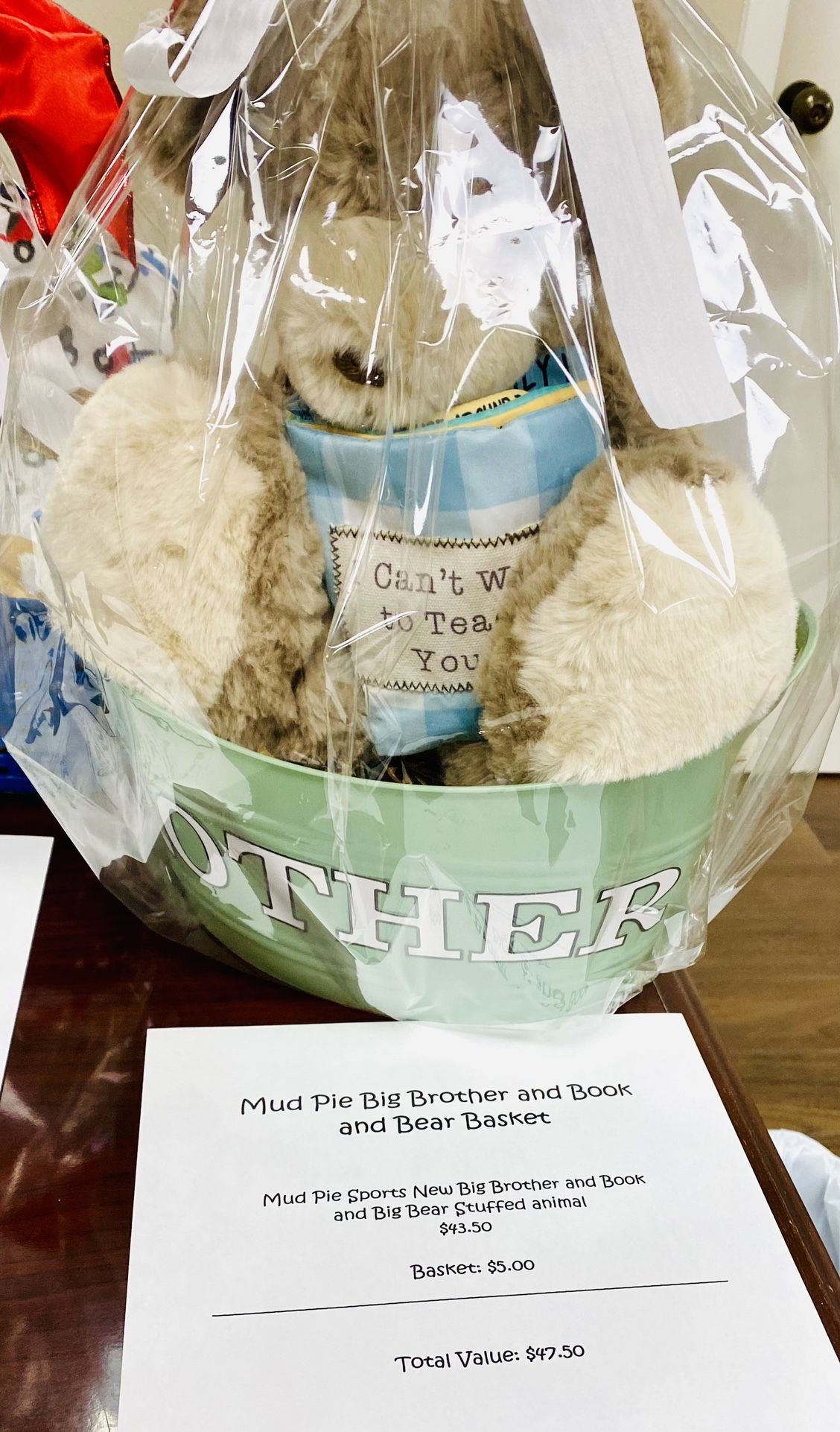 Mud Pie Big Brother and Book and Bear Basket