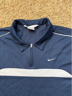 Vintage Y2K Nike Quarter Zip Pullover Athletic Shirt Navy Mens Size XXL