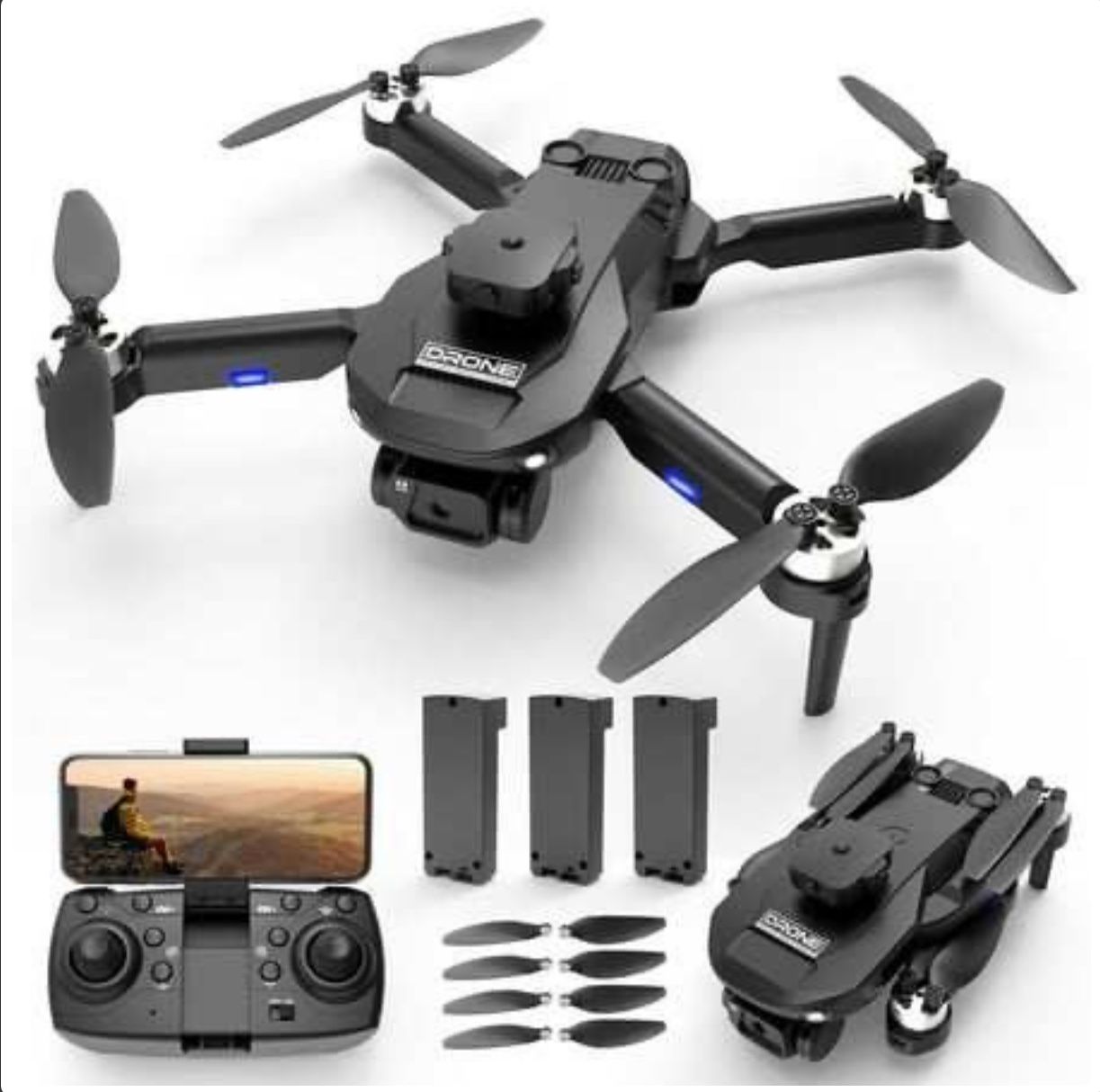 F196 Drone with 6K HD Camera for Adults and Kids, FPV Drone with Brushless