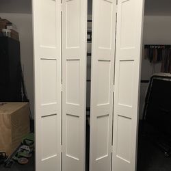 White Wood Folding Doors