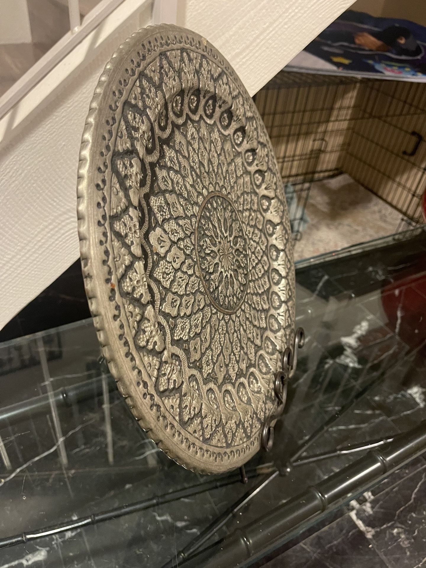Silver / Black Tray With Stand