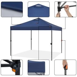 Renwick 10×10ft Height-adjustable Outdoor Pop Up Canopy Tent, Navy Blue