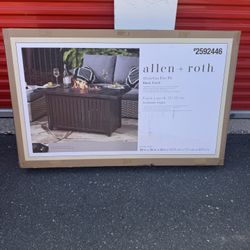 Allen Roth Outdoor 48” Gas Fire Pit Weather Proof Steel