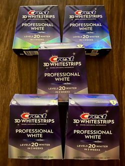 (5) Crest 3D Whitestrips Professional Level White 20 kitsExp 06/2028