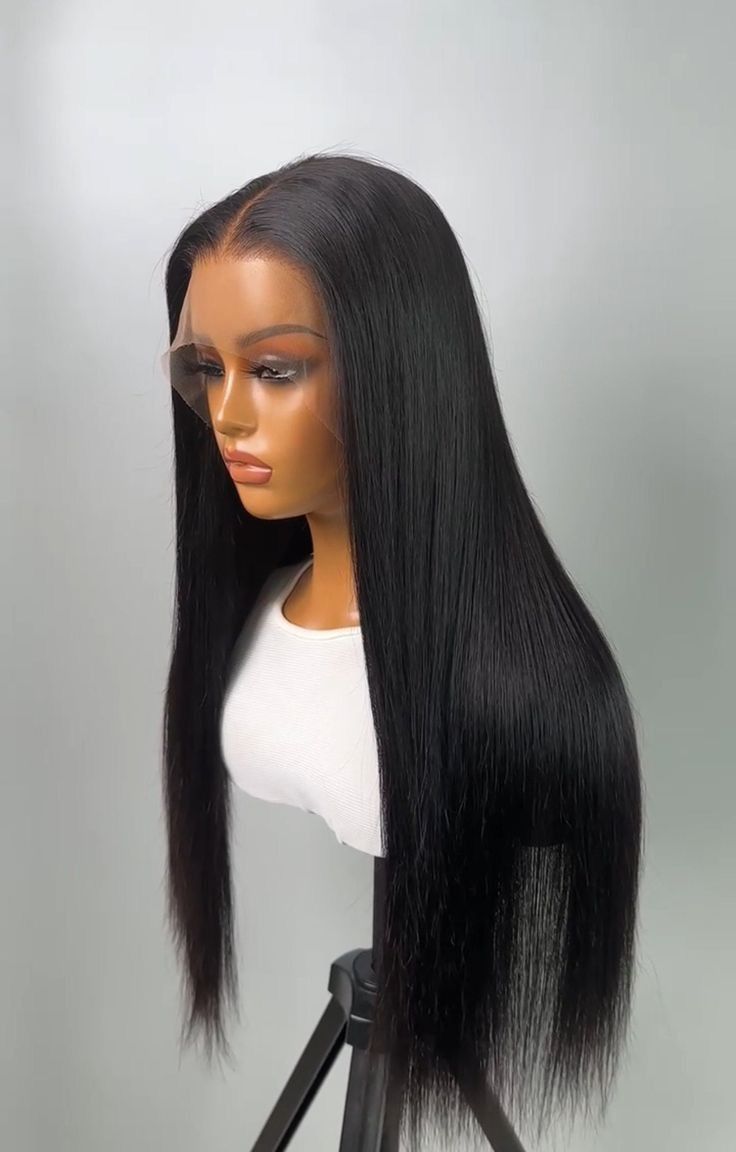 30-Inch Straight 100% Human Hair Lace Front Wig