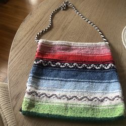 Striped Mexican Blanket Woven Bohemian Hippie Boho  Over Shoulder Bag
