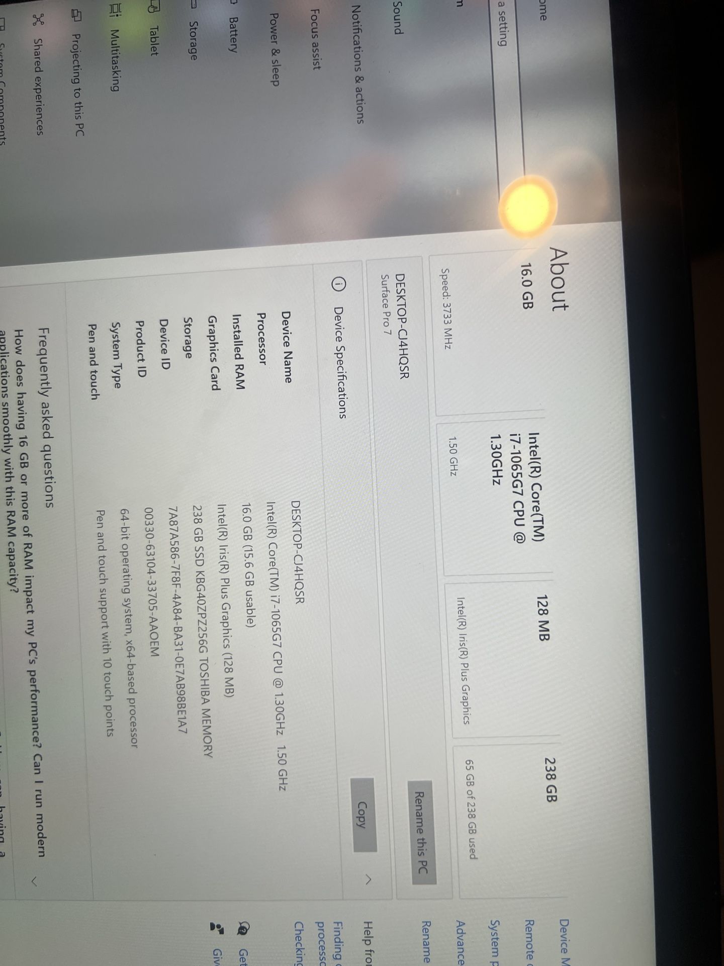 Microsoft Pro 7 (Like New Condition, Spec On Pic)