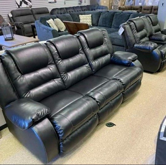 ASHLEY Vacherie Black Reclining Living Room Set SOFA AND LOVESEAT WİTH İNTEREST FREE PAYMENT OPTİONS