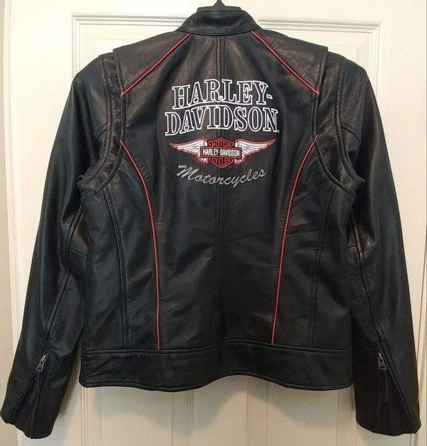 Harley Davidsons Women's Epoch Leather Jacket, Black/Orange/White ...