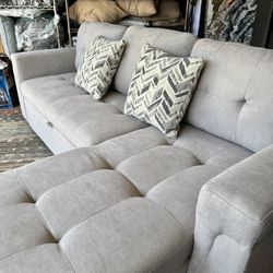 Light Gray Modern Sleeper Sectional Sofa (Fully Reversible)